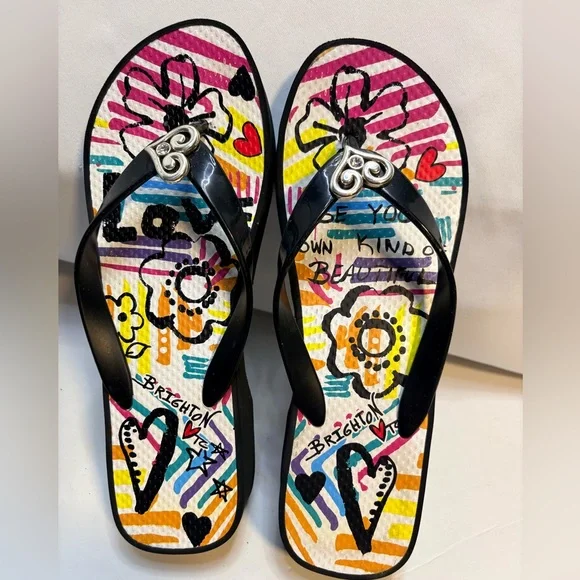 Brighton wedge Flip-Flops with Heart Detail size 8 - Picture 2 of 5